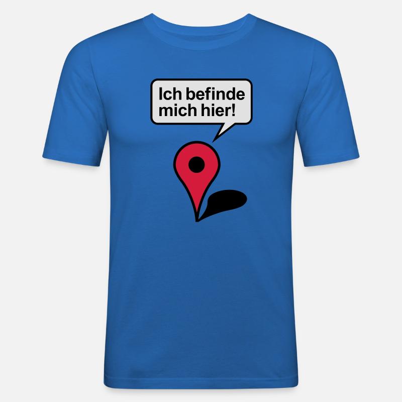 Ich befinde mich hier Google Maps - Männer Slim Fit T-Shirt - Königsblau