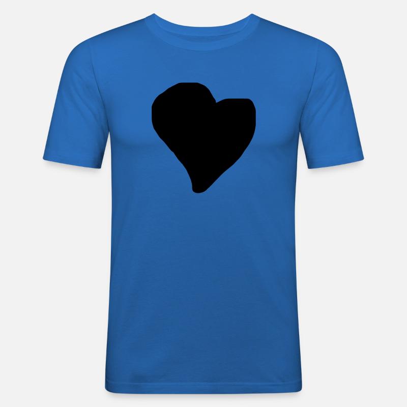 Cuore Cuore Nero Un Cuore per Te Regalo - Maglietta aderente da uomo - blu royal