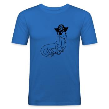 gecko pirate sailor capitaen seaman seebaer sc - Men's Slim Fit T-Shirt - royal blue - Front - Jaron (178cm)