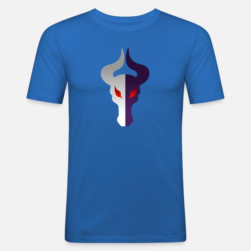 Doppelseitiger Drachenkopf - Männer Slim Fit T-Shirt - Königsblau