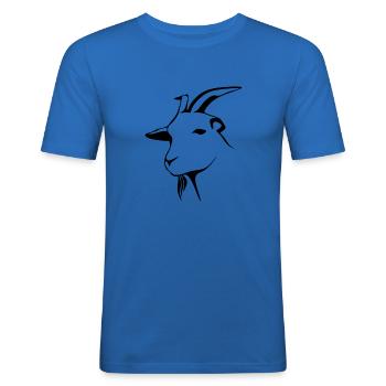 Ziege - Männer Slim Fit T-Shirt - Königsblau - Vorne - Jaron (178cm)