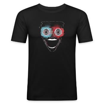 ControlZ Glitch - Men's Slim Fit T-Shirt - black - Front - Nik (191cm)