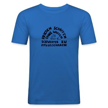 Friedenszeichen Friedenssymbol Frieden Geschenk - Männer Slim Fit T-Shirt - Königsblau - Vorne - Jaron (178cm)