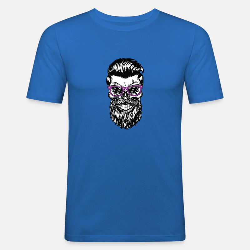 Cooler Bart Schädel - Männer Slim Fit T-Shirt - Königsblau