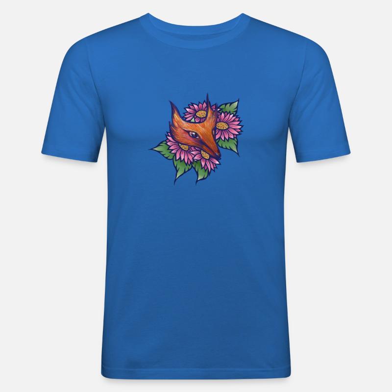 Fuchs - Männer Slim Fit T-Shirt - Königsblau