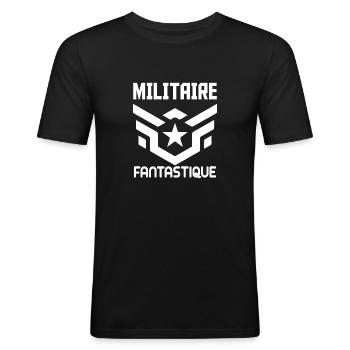 Tshirt femme Militaire fantastique - T-shirt près du corps Homme - noir - Devant - Nik (191cm)