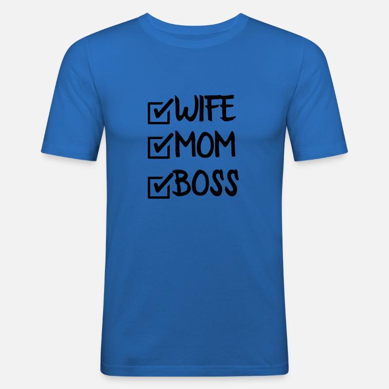 EHEFRAU MUTTER CHEF - Männer Slim Fit T-Shirt - Königsblau