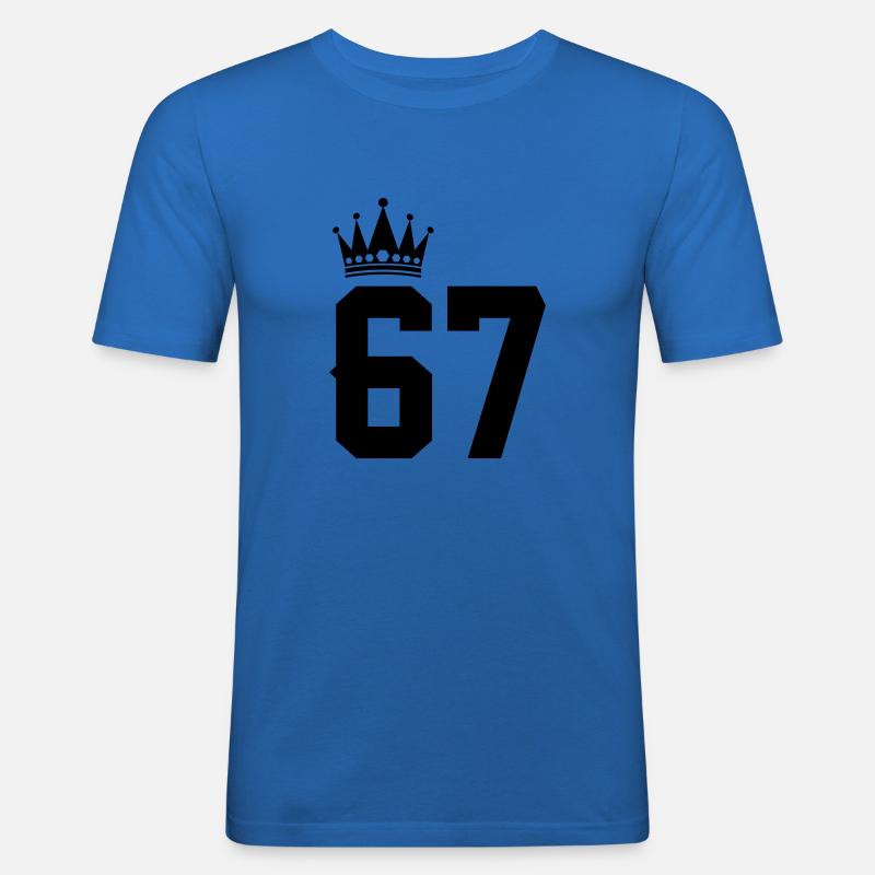 67 - Maglietta aderente da uomo - blu royal