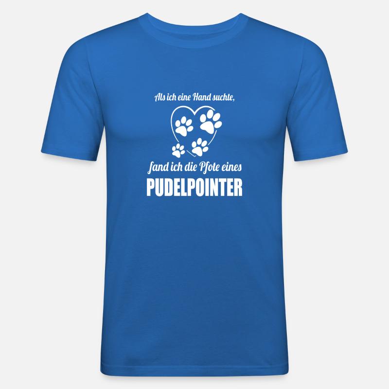 Hand & Pfote - Spruch - Pudelpointer - Männer Slim Fit T-Shirt - Königsblau