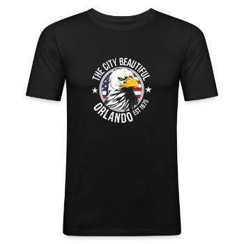 Orlando Florida - Männer Slim Fit T-Shirt - Schwarz - Vorne - Nik (191cm)