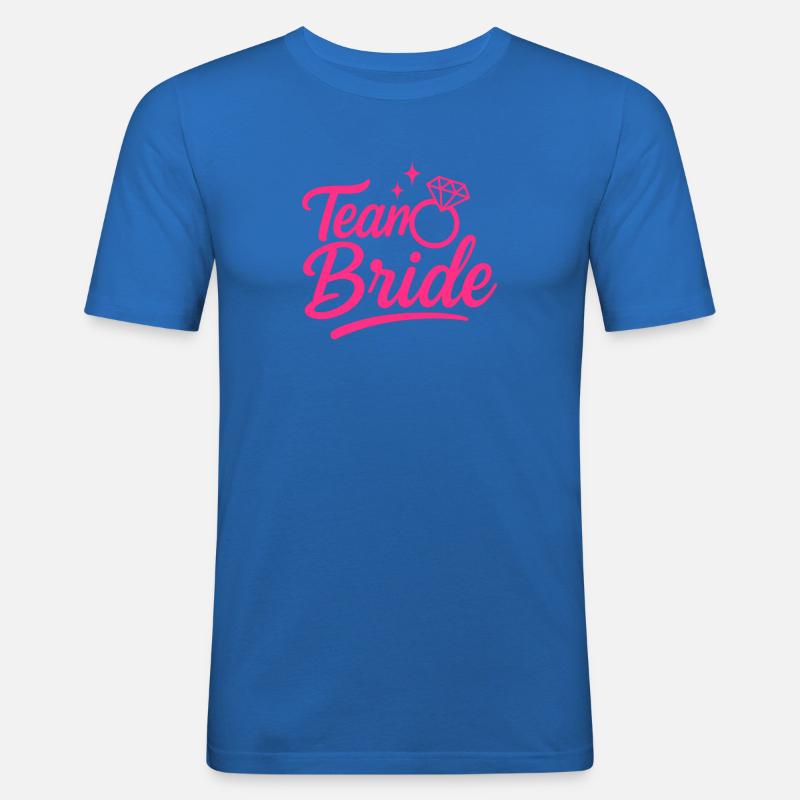 Team Bride Pink Ring Script - Männer Slim Fit T-Shirt - Königsblau