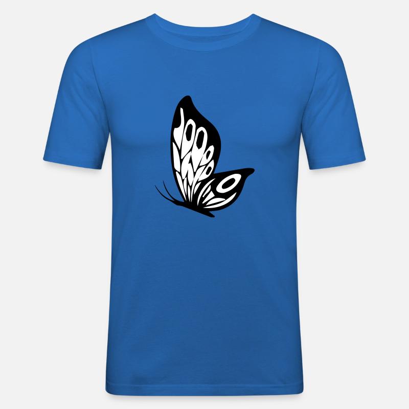 schmetterling - Männer Slim Fit T-Shirt - Königsblau