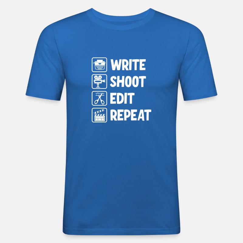 Write Shoot Edit Repeat Filmmaker - Männer Slim Fit T-Shirt - Königsblau
