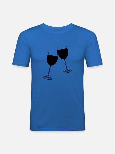 wein glas design - Männer Slim Fit T-Shirt - Königsblau