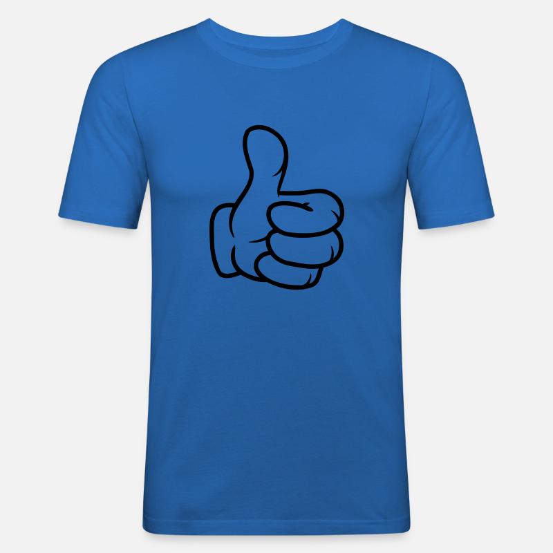 Daumen hoch Comic Hand - Männer Slim Fit T-Shirt - Königsblau