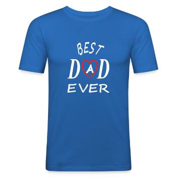 Bester Vater bester Papa und Sohn Papa und Tochter - Männer Slim Fit T-Shirt - Königsblau - Vorne - Jaron (178cm)