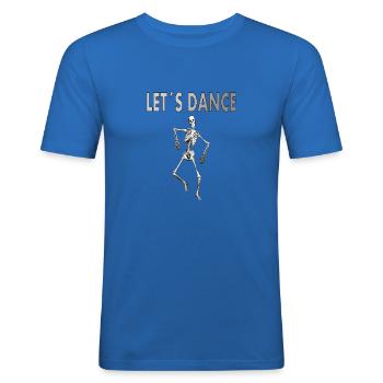 Komm tanzen Tanzschule Tanzpaar Skelett Geschenk - Männer Slim Fit T-Shirt - Königsblau - Vorne - Jaron (178cm)