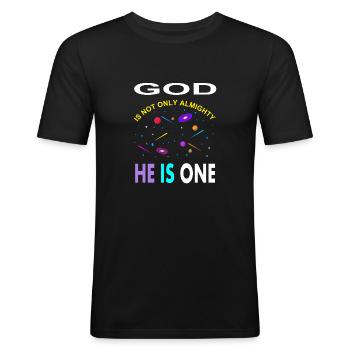 Allah is only God is almighty Muslim poison - Men's Slim Fit T-Shirt - black - Front - Nik (191cm)