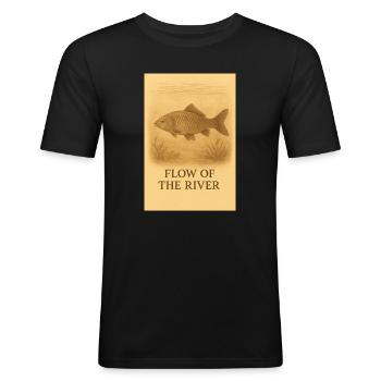 Stream of the River Vis - Men's Slim Fit T-Shirt - black - Front - Nik (191cm)