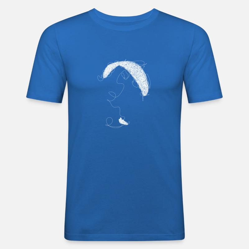 Paraglider scribble white - Men's Slim Fit T-Shirt - royal blue