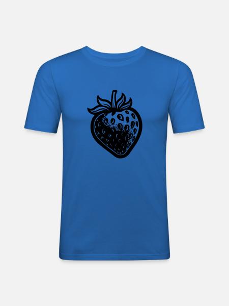 Erdbeere - Männer Slim Fit T-Shirt - Königsblau