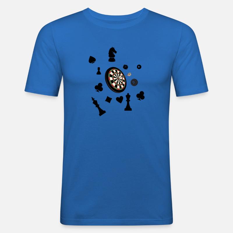 boardgame chess backgammon game night - Männer Slim Fit T-Shirt - Königsblau