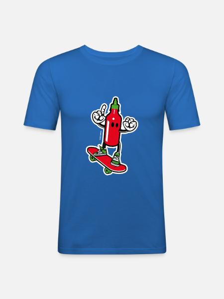 Skating Chili Sauce - Men's Slim Fit T-Shirt - royal blue