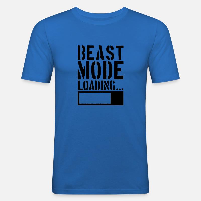 Caution Beast Mode Loading - Männer Slim Fit T-Shirt - Königsblau