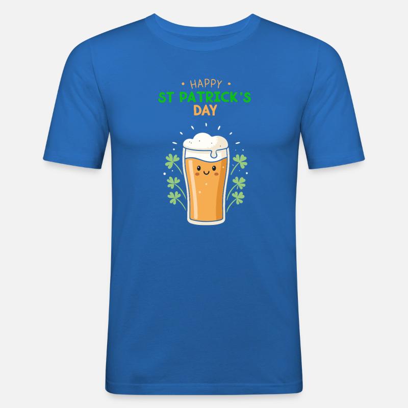 Frohes St. Patrick's Day Bier - Männer Slim Fit T-Shirt - Königsblau