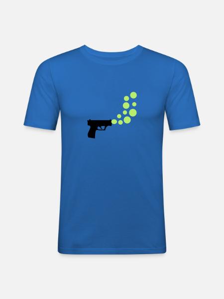 bubble gun - T-shirt près du corps Homme - bleu roi