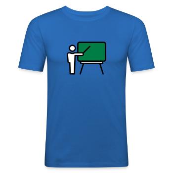 Enseignant - T-shirt près du corps Homme - bleu roi - Devant - Jaron (178cm)