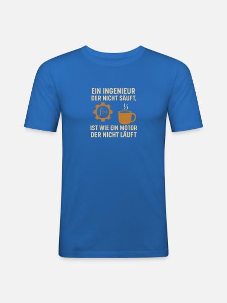 Engineer Humor Coffee Engine - Men's Slim Fit T-Shirt - royal blue