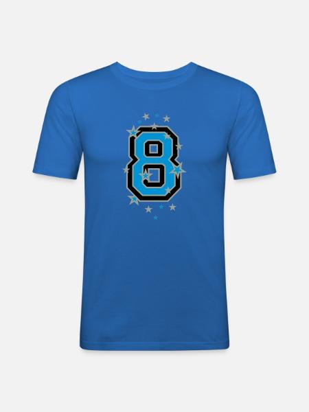 Sieben 7 - Männer Slim Fit T-Shirt - Königsblau