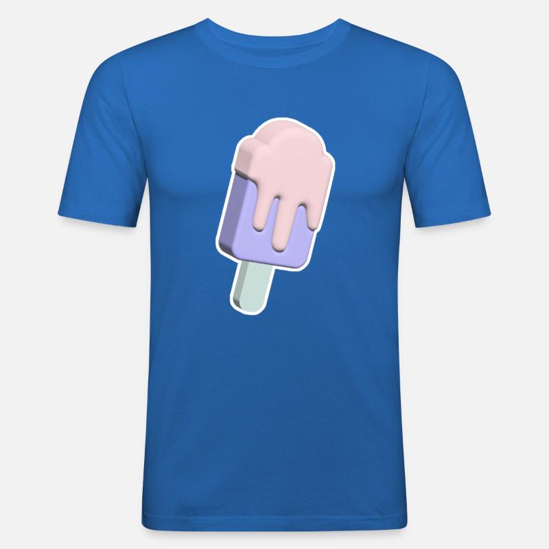 Eis dreidimensional, Pop-Art - Männer Slim Fit T-Shirt - Königsblau