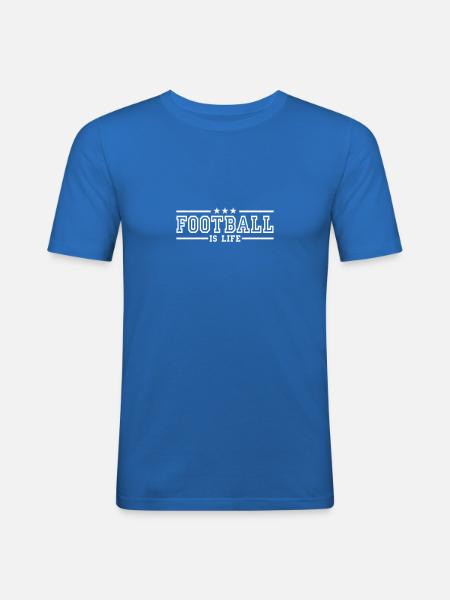 football is life deluxe - Mannen slim fit T-shirt - koningsblauw