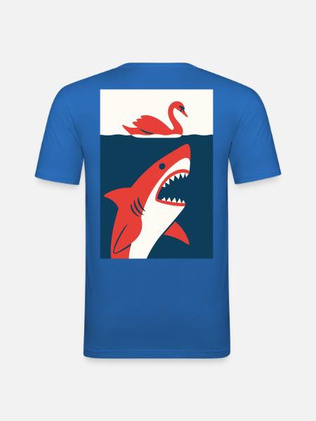 Schwan trifft Hai #2 - Männer Slim Fit T-Shirt - Königsblau