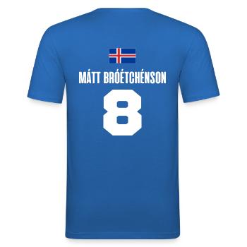 Island Sauf Trikot - Männer Slim Fit T-Shirt - Königsblau - Hinten - Jaron (178cm)