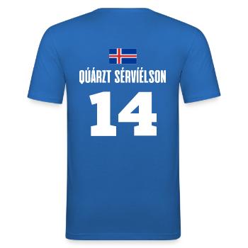 Island Sauf Trikot - Männer Slim Fit T-Shirt - Königsblau - Hinten - Jaron (178cm)