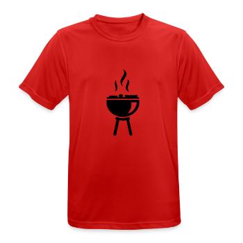 BBQ - T-shirt respirant Homme - rouge - Devant - AI Model Male 185 dark (185cm)