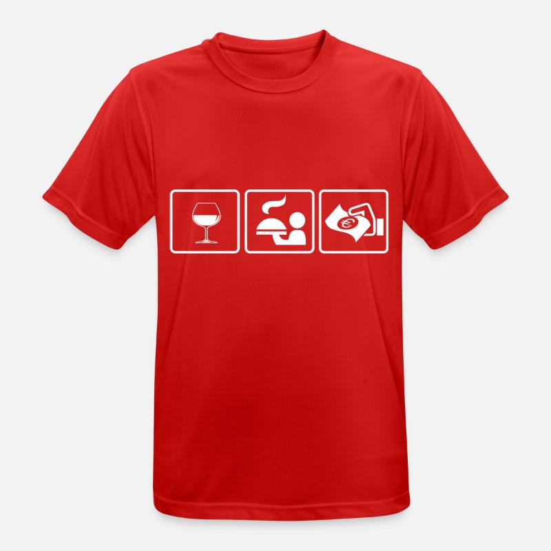 Kellner oder Kellnerin? Die Geschenkidee - Männer T-Shirt atmungsaktiv - Rot
