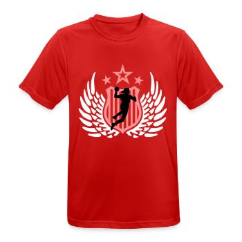 handballerin_f_3c - Männer T-Shirt atmungsaktiv - Rot - Vorne - AI Model Male 185 dark (185cm)