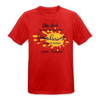 Der Lack ist zwar ab, aber die Grundierung ... - Männer T-Shirt atmungsaktiv - Rot - Vorne - AI Model Male 185 dark (185cm)