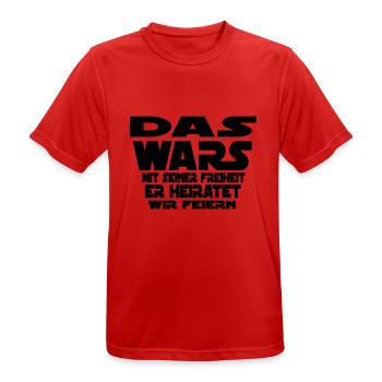 das wars er heiratet wir feiern - Männer T-Shirt atmungsaktiv - Rot - Vorne - AI Model Male 185 dark (185cm)