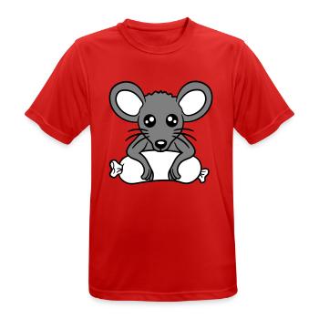 Souris grosse saucisse manger faim saucisse grillades - T-shirt respirant Homme - rouge - Devant - AI Model Male 185 dark (185cm)