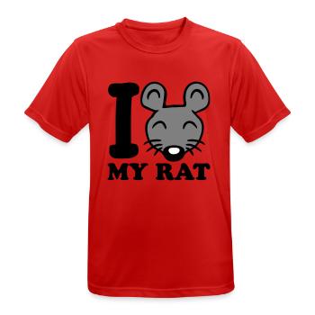 I Love My Rat Text Spruch Maus Süße Kleine Ratte - Männer T-Shirt atmungsaktiv - Rot - Vorne - AI Model Male 185 dark (185cm)