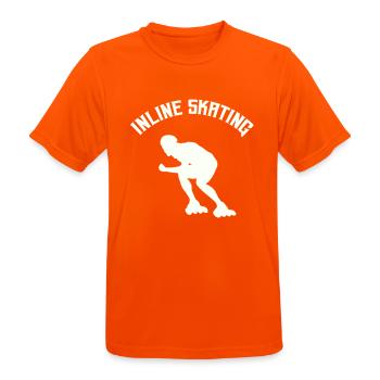 Inline Skating - Men's Breathable T-Shirt - neon orange - Front - AI Model Male 185 dark (185cm)