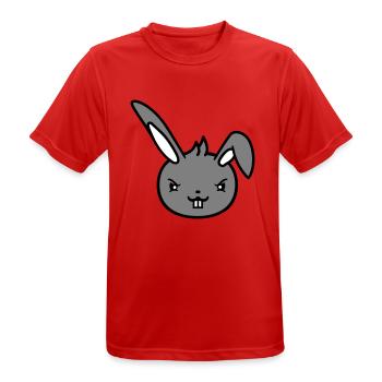 Hase Böser Blick Frech Cool Entschlossen Lustig - Männer T-Shirt atmungsaktiv - Rot - Vorne - AI Model Male 185 dark (185cm)