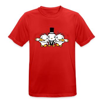 3 oiseaux équipe trois amis marié fête mari - T-shirt respirant Homme - rouge - Devant - AI Model Male 185 dark (185cm)