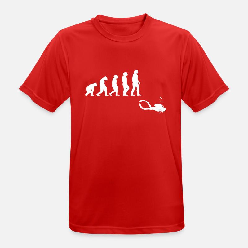 Evolution diving with a device - Men's Breathable T-Shirt - red
