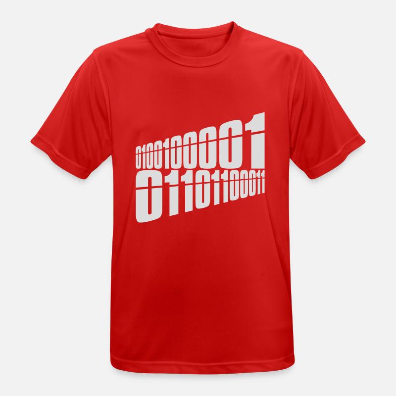 Binär Code Programm Sprache - Männer T-Shirt atmungsaktiv - Rot